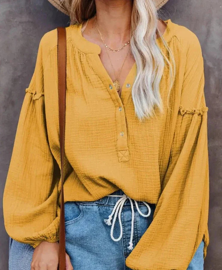 Boho-chique blouse met lange mouwen - casual en elegant