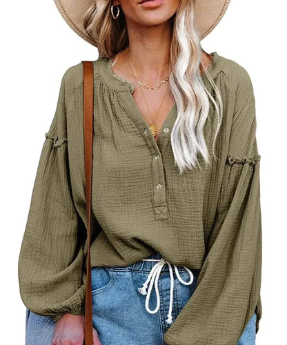 Boho-chique blouse met lange mouwen - casual en elegant