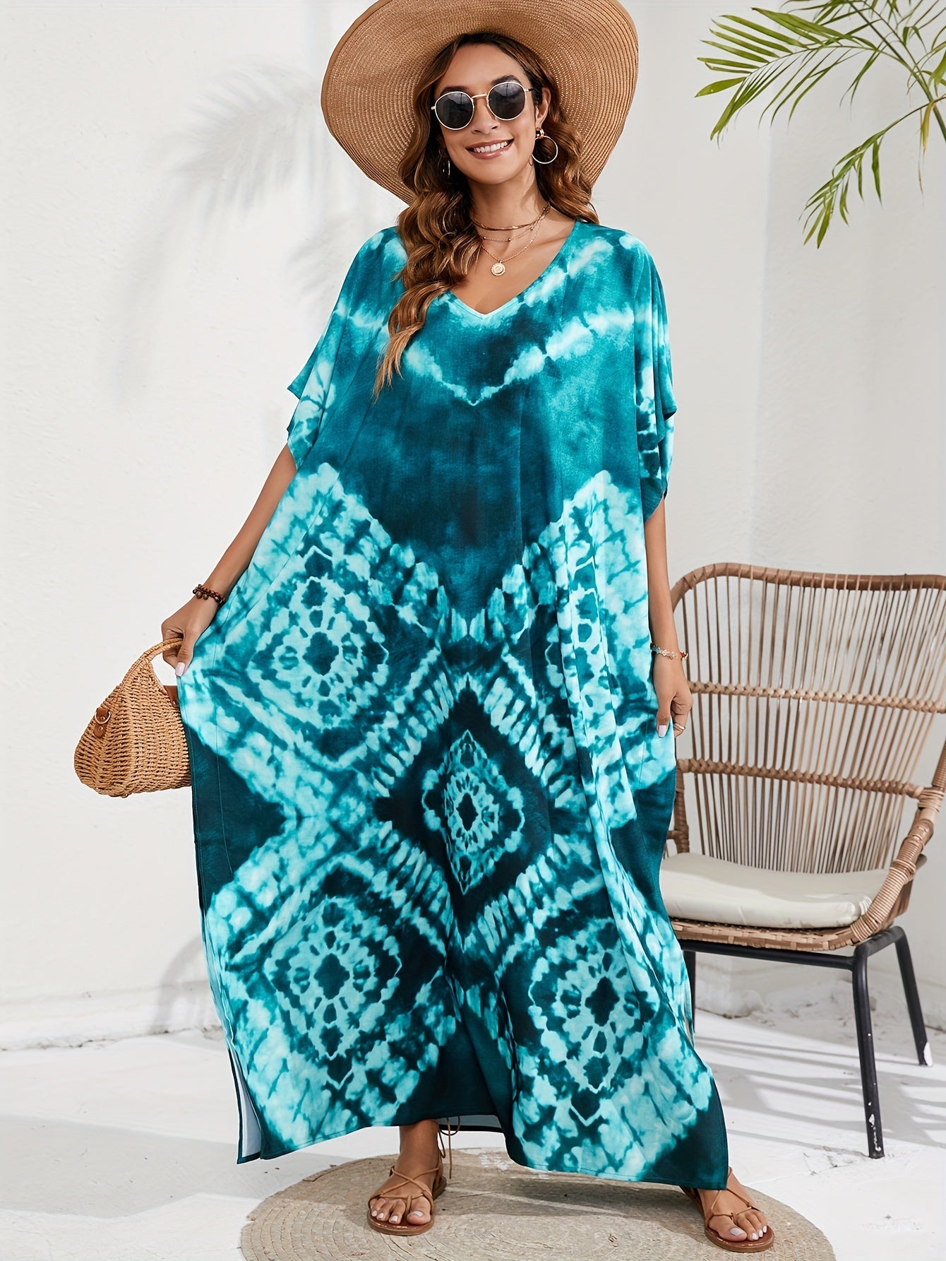 Blauwe Boho Kaftan - Luna