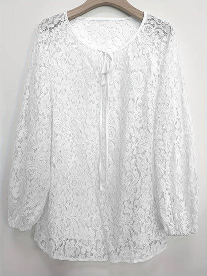 Witte V-Hals Mesh Blouse - Fleur