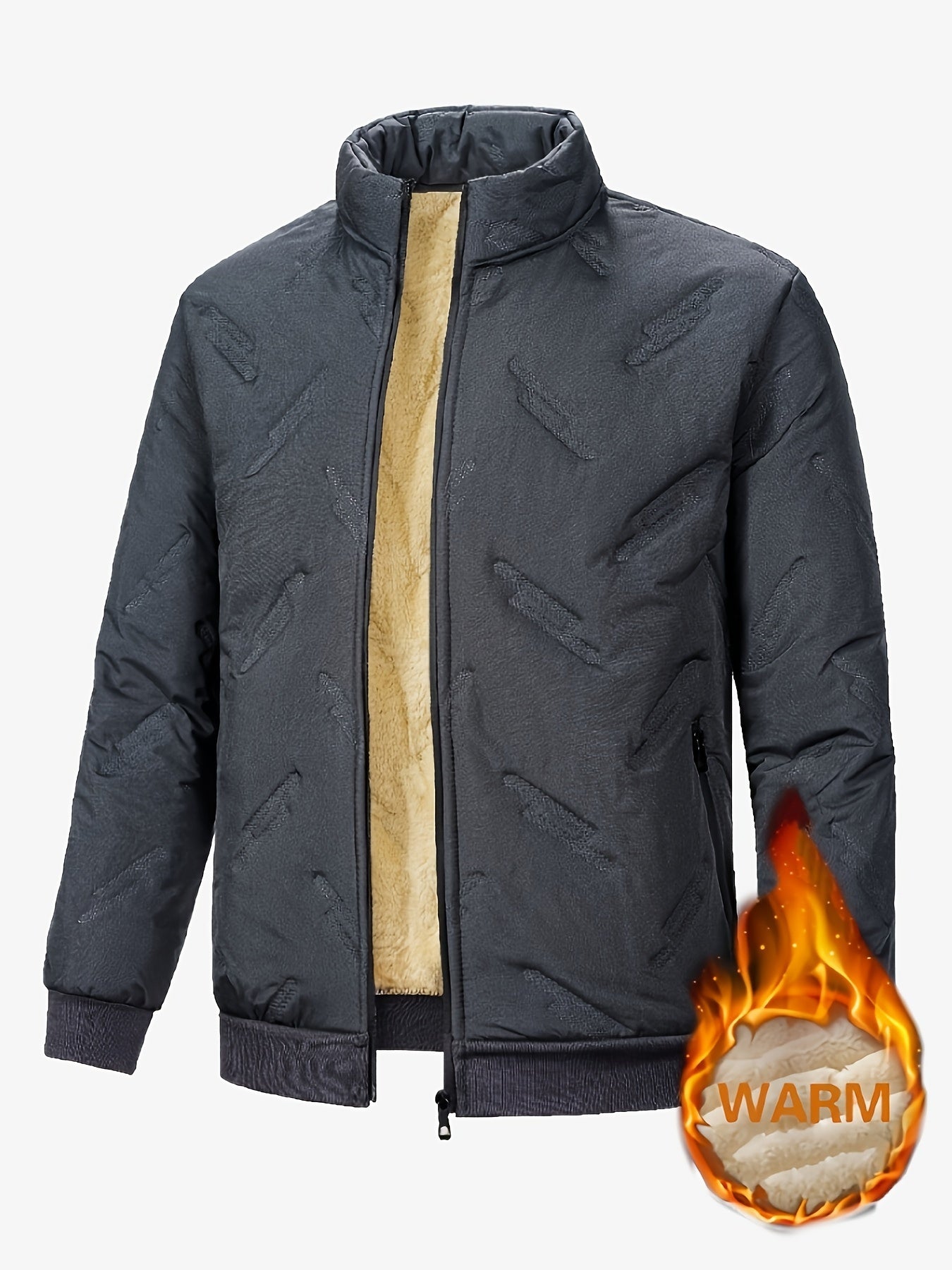 Zwarte Fleece-gevoerde Outdoor Jas met Rits - Lars