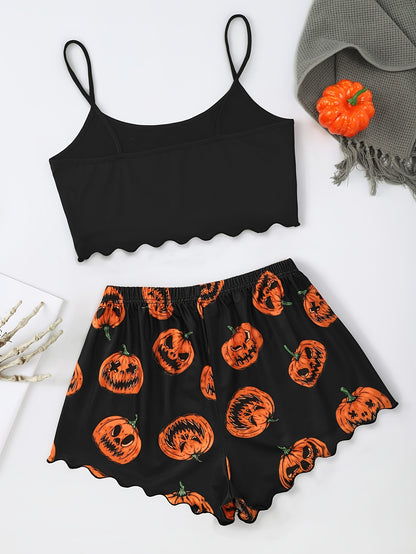 Zwarte Jack-O-Lantern Pyjama Set - Lola