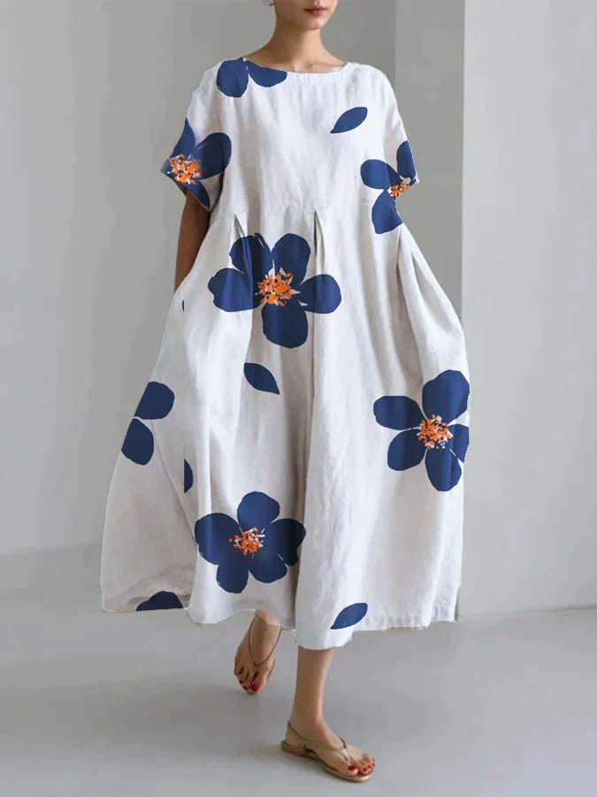 Helena – Witte maxi-jurk met bloemen