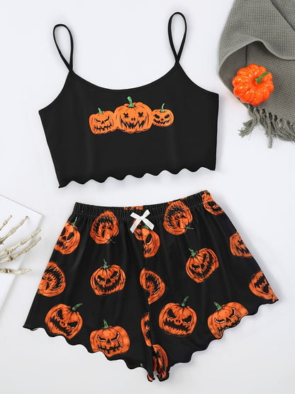 Zwarte Jack-O-Lantern Pyjama Set - Lola