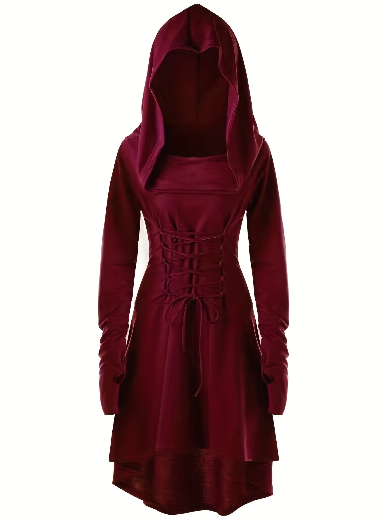 Zwarte Gotische Hooded Jurk - Elara