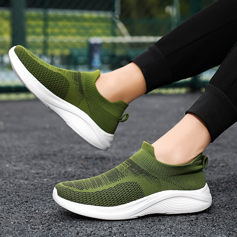 Groene Gebreide Instapsneakers - Sam