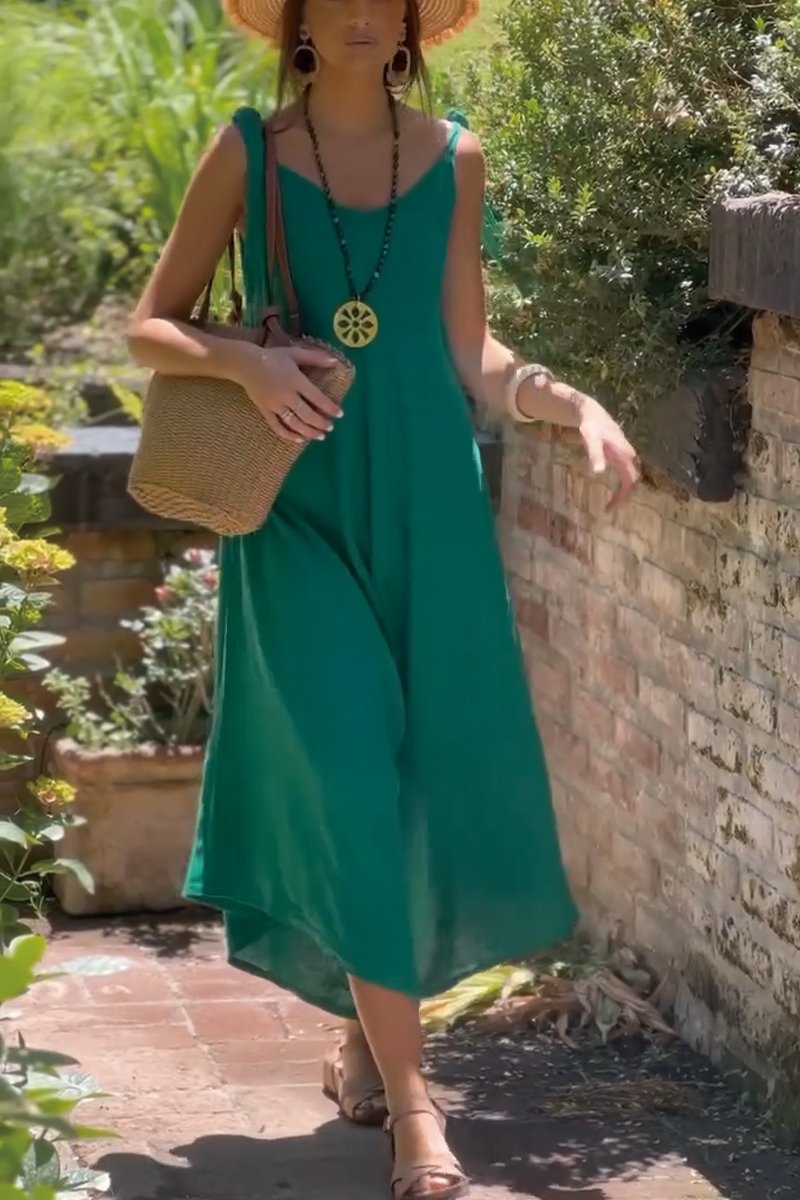 Groene Linnen Jumpsuit - Jade