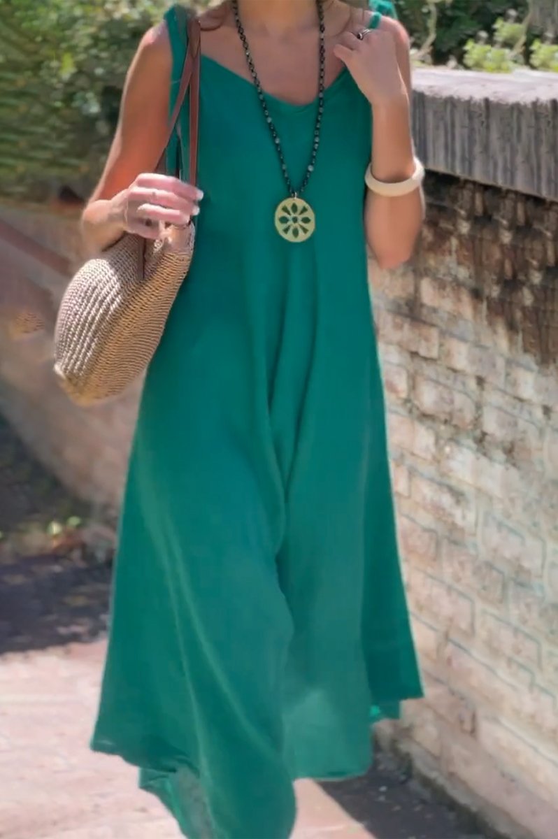 Groene Linnen Jumpsuit - Jade