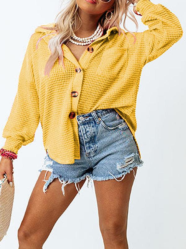 Bianca roze wafelshirt