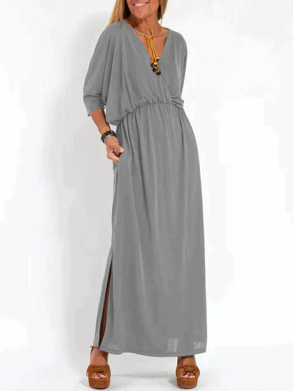 Nina - Zwarte elegante maxi-jurk