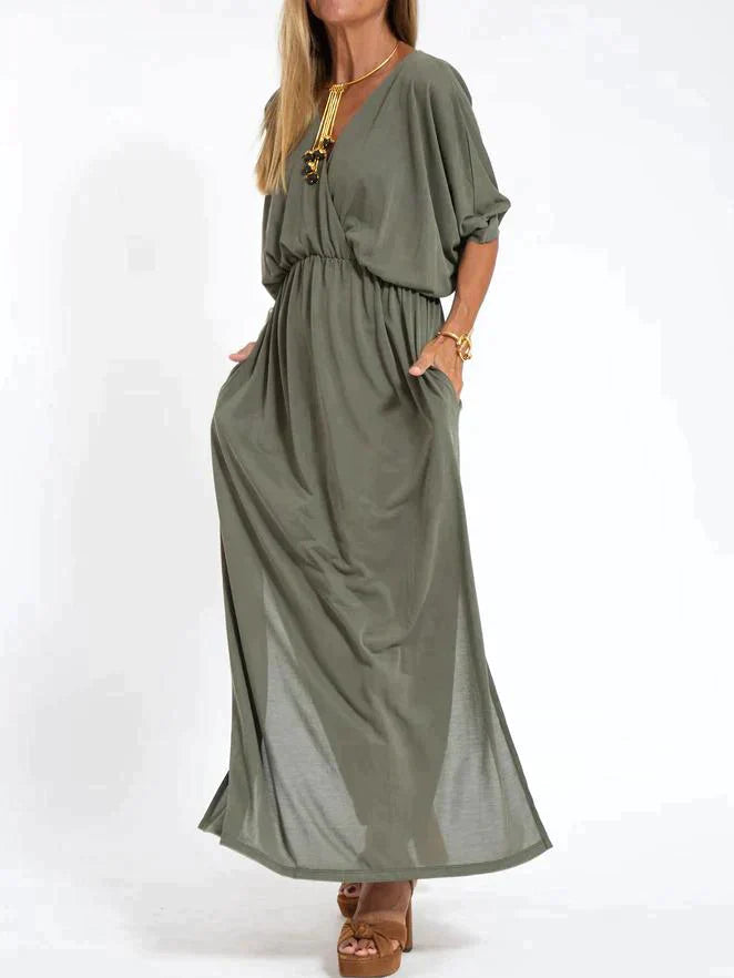 Nina - Zwarte elegante maxi-jurk